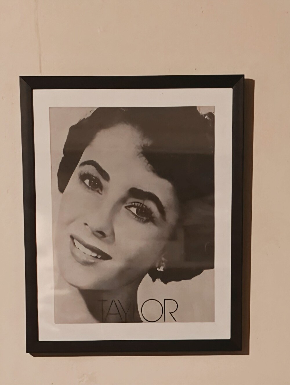 Vintage Style Elizabeth Taylor “TAYLOR” Framed Black & White Portrait Print